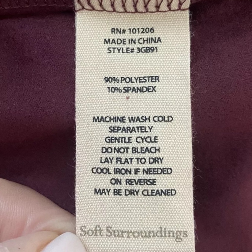 Soft Surroundings‎ Shape Drape Burgundy Suede Jacket Purple Wine Womens PXL - Picture 5 of 5